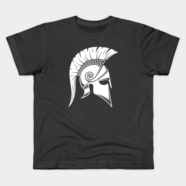 Spartan helmet Kids T-Shirt by Alex Birch